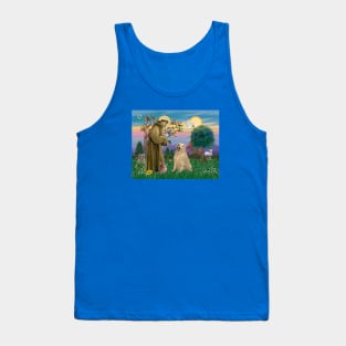 Saint Francis Blesses a Golden Retriever Tank Top